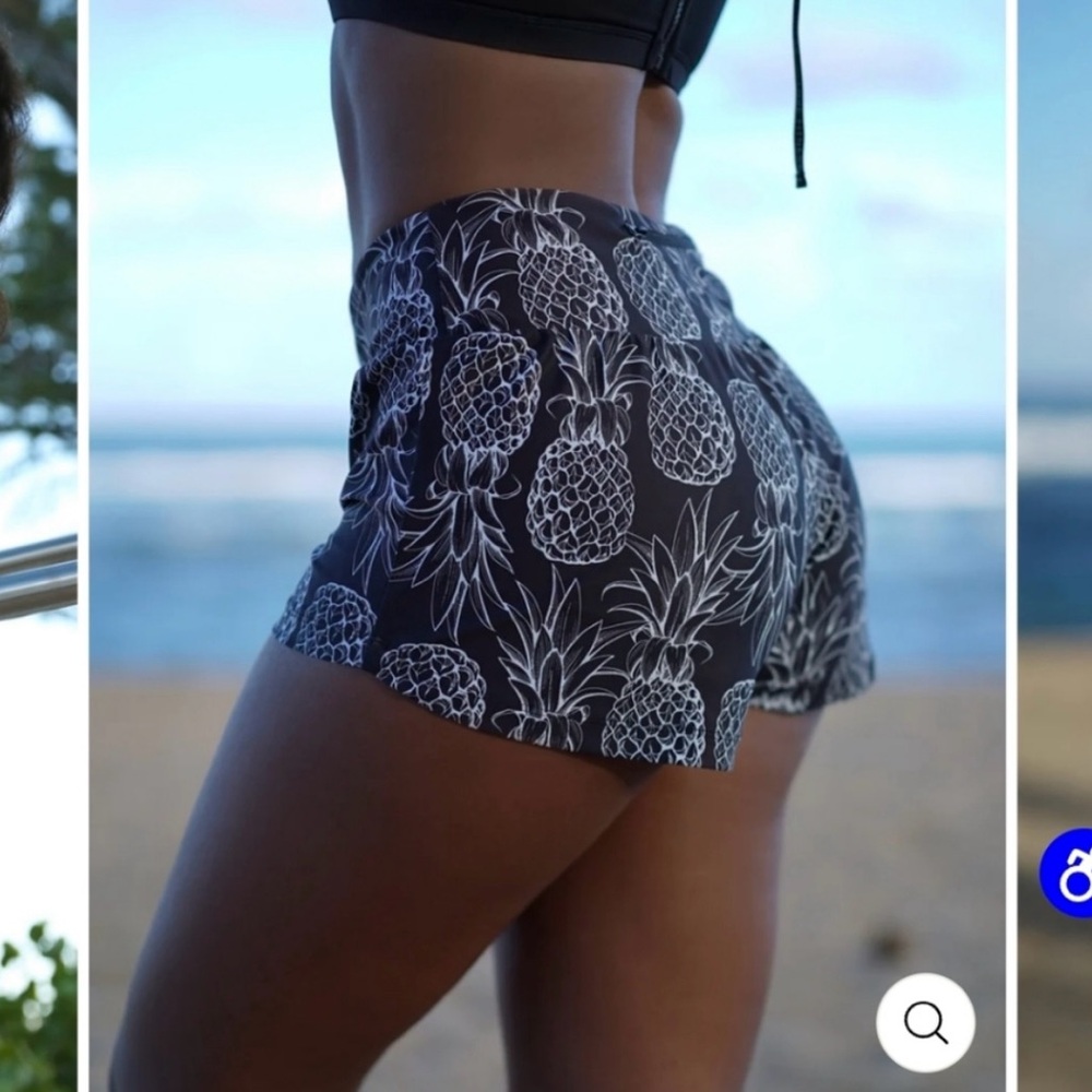 Love Fitness Black Pineapple Runner Shorts